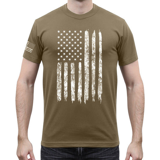 DISTRESSED US FLAG ATHLETIC FIT T-SHIRT