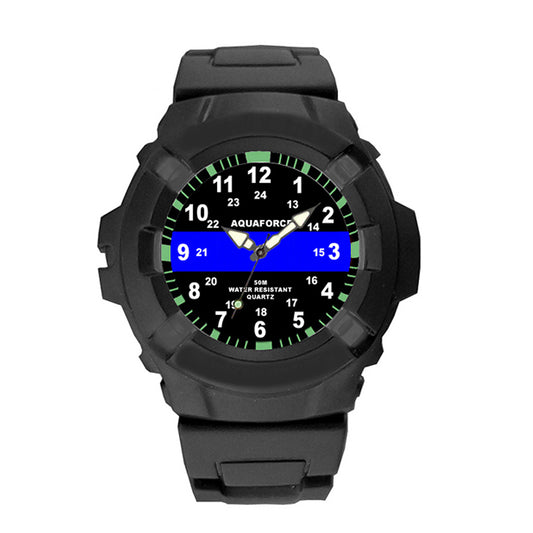AQUA FORCE THIN BLUE LINE POLICE OFFICER WATCH (50M WATER RESISTANT)